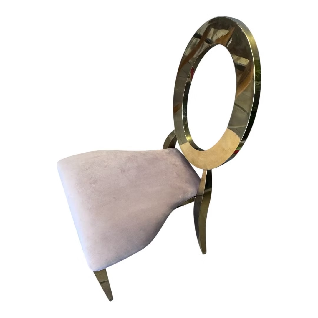 Gold chair with lilac cushion