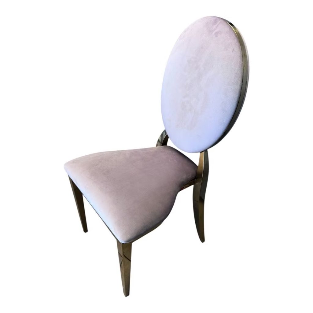 Gold chair with lilac cushion