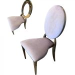 Gold chair with lilac cushion