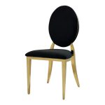Gold chair with black cushion