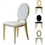 Gold chair with black cushion