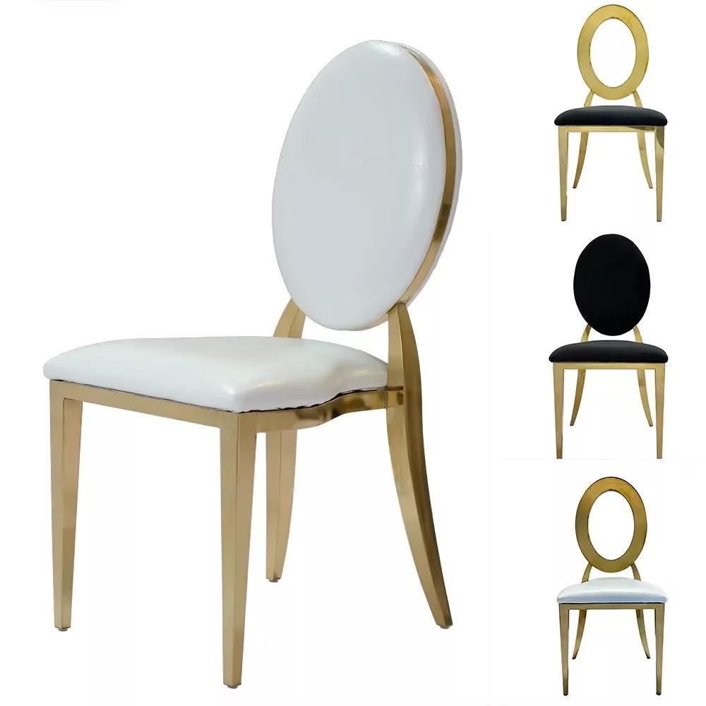 Gold chair with black cushion