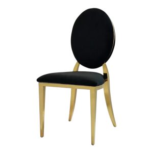 Gold chair with black cushion
