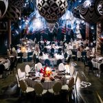 Gold chair with black cushion