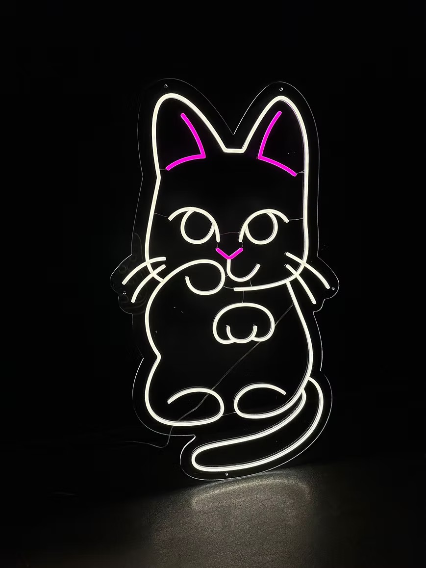 LED neon cat