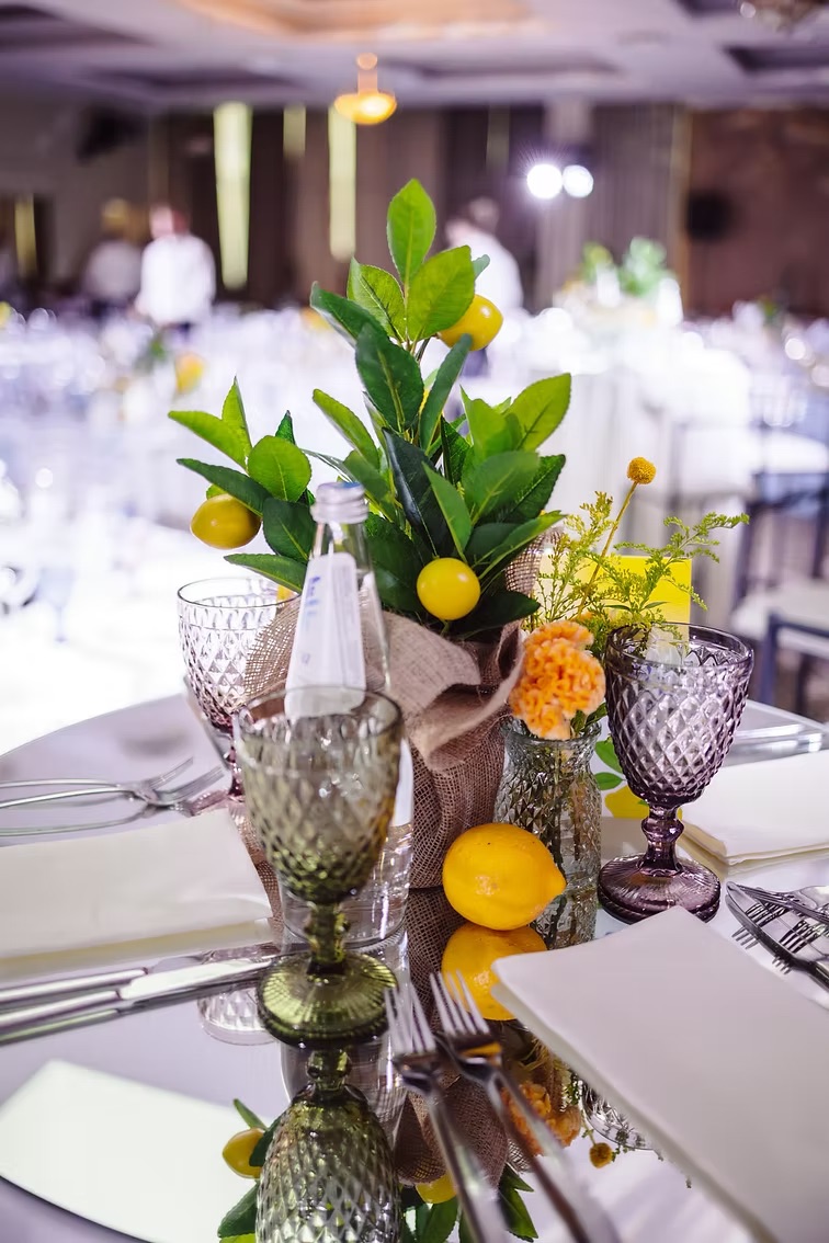 Lemon tree in a plastic pot
