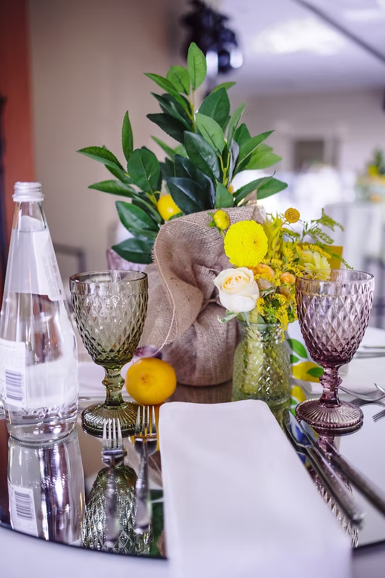 Lemon tree in a plastic pot