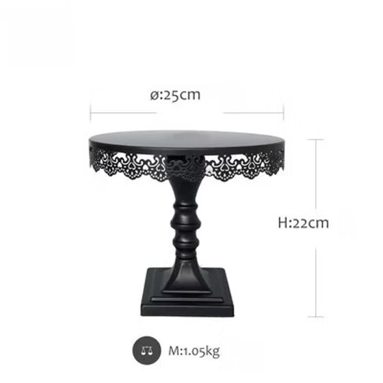 Black dessert stand one-tier