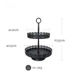 Black dessert stand two-tiers