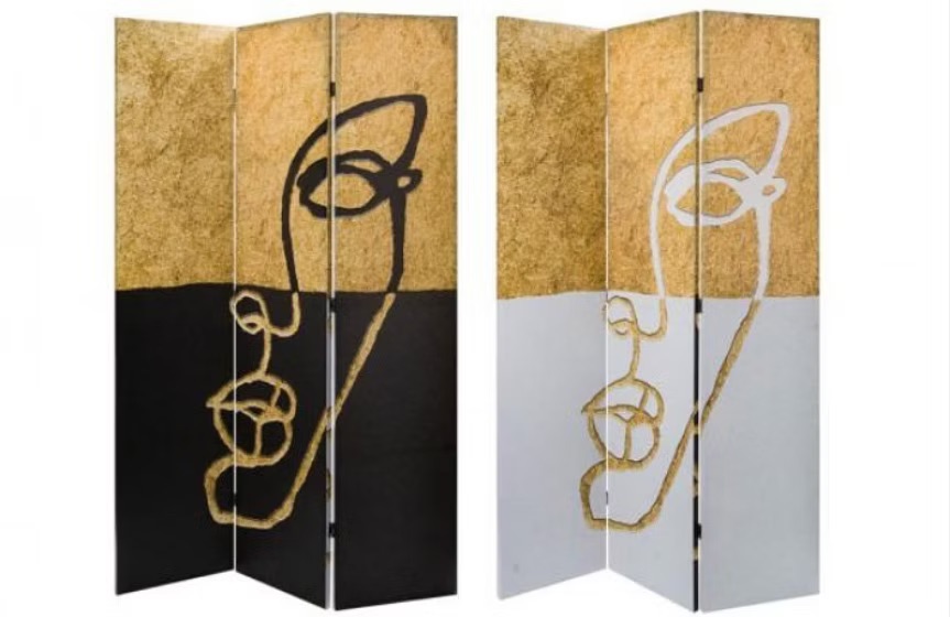 Double-sided folding screen