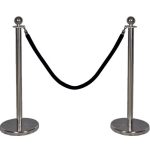 Silver barrier with black ribbon