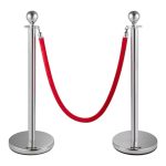 Silver barrier with red ribbon