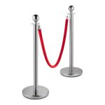 Silver barrier with red ribbon
