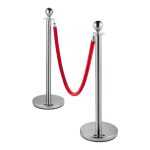 Silver barrier with red ribbon