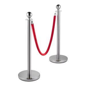 Silver barrier with red ribbon