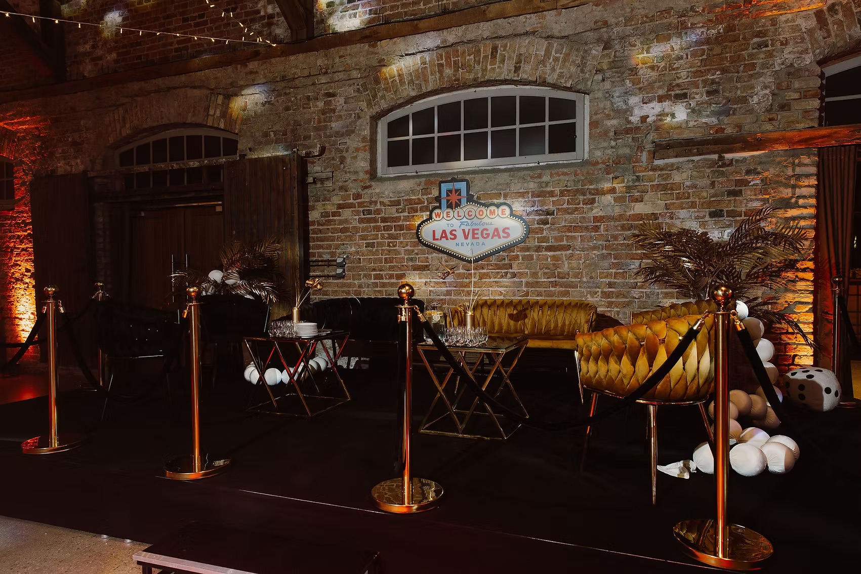 Rose gold barrier with black ribbon