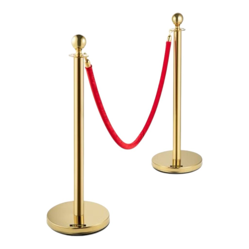 Gold barrier with red ribbon