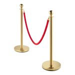 Gold barrier with red ribbon