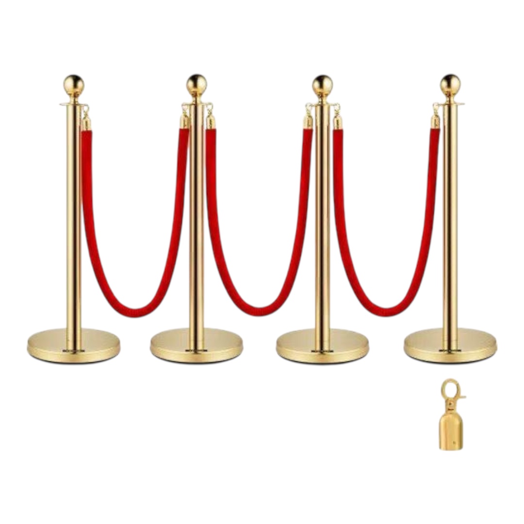 Gold barrier with red ribbon