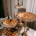 Gold dessert stand two-tiers