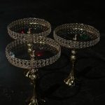 Gold dessert stand one-tier