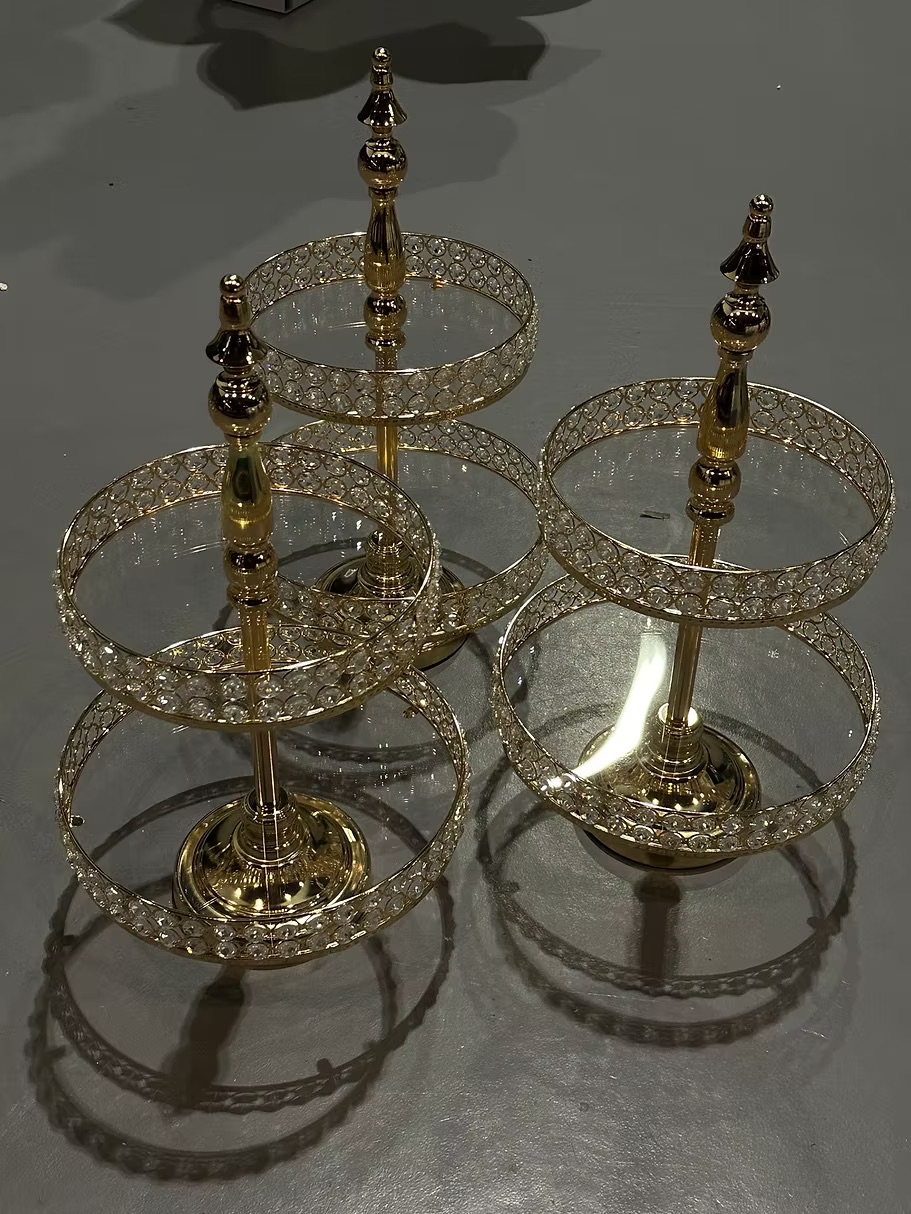Gold dessert stand two-tiers
