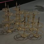 Gold dessert stand two-tiers