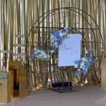 Gold dessert stand two-tiers