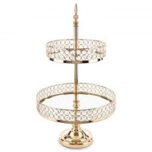 Gold dessert stand two-tiers
