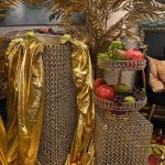 Gold dessert stand two-tiers