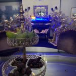 Gold dessert stand two-tiers