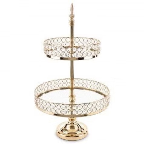 Gold dessert stand two-tiers