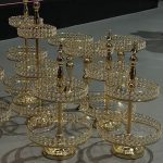 Gold dessert stand three-tiers