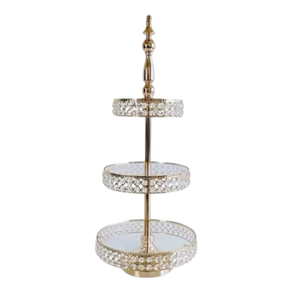 Gold dessert stand three-tiers