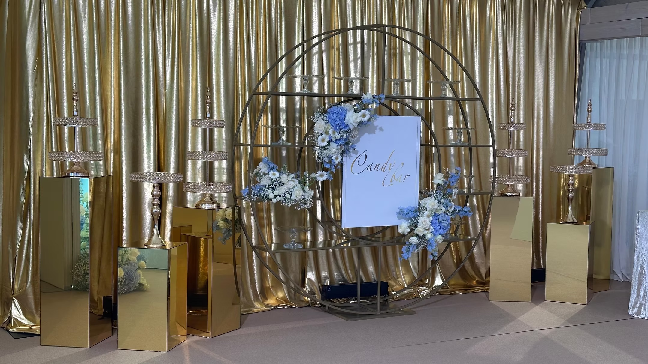 Gold dessert stand three-tiers