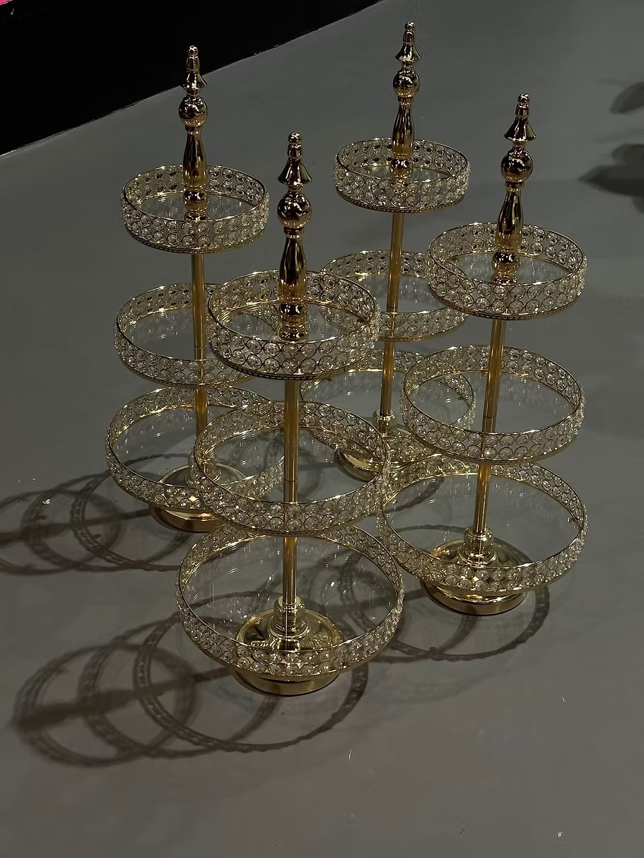 Gold dessert stand three-tiers