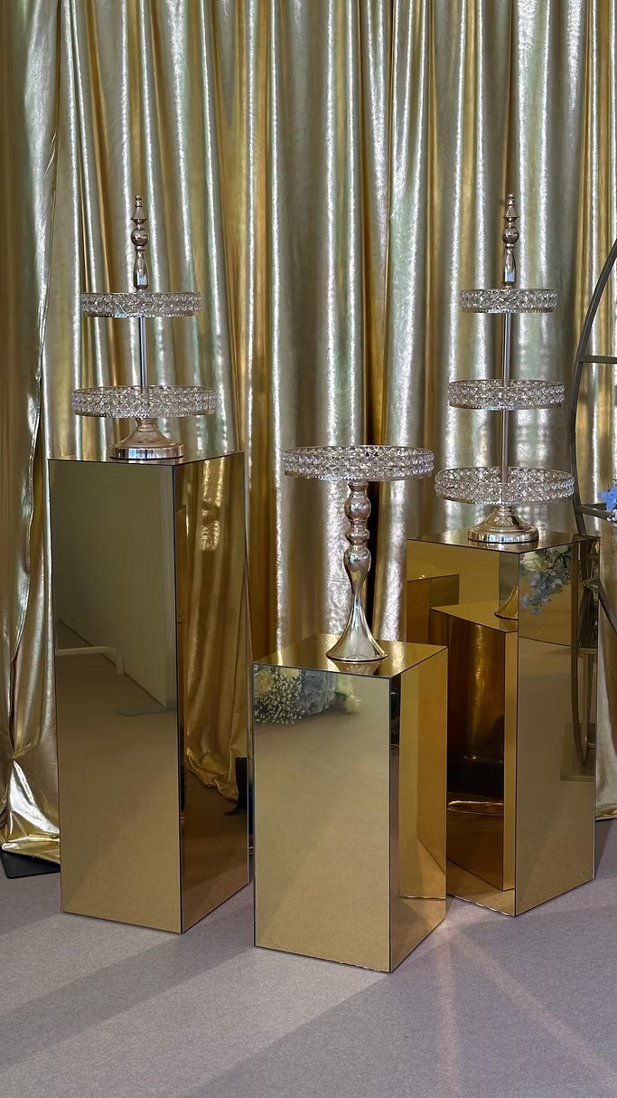 Gold dessert stand three-tiers