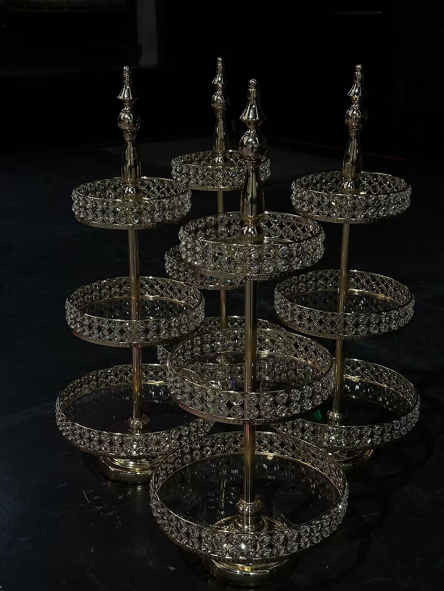 Gold dessert stand three-tiers