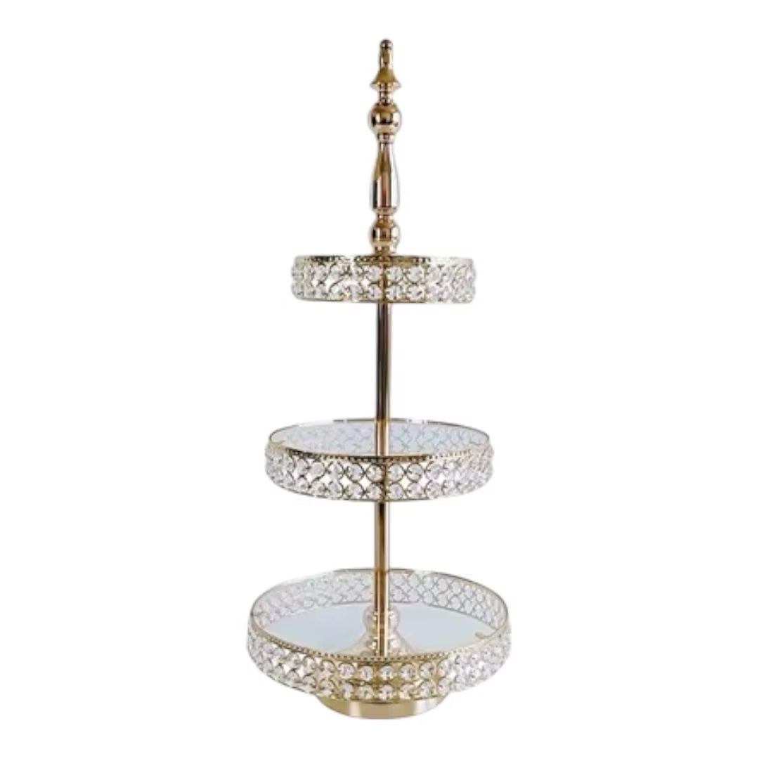 Gold dessert stand three-tiers