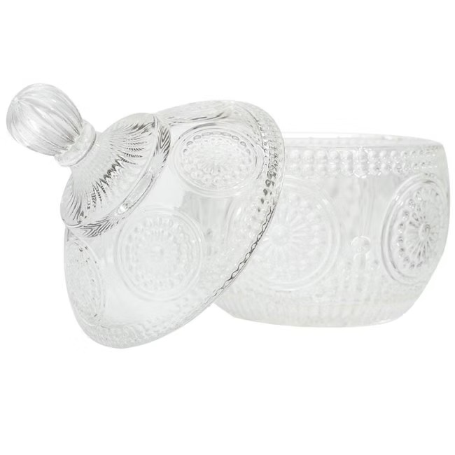 Round candy container with lid