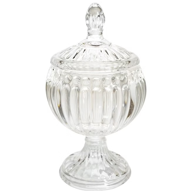 Round candy container with lid