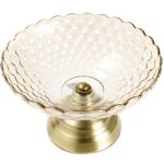 Dish on a leg glass amber