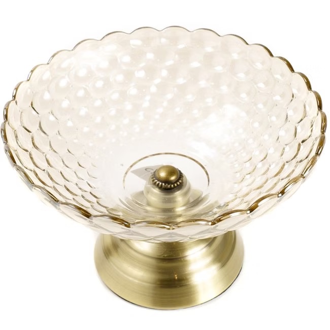 Dish on a leg glass amber