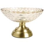 Dish on a leg glass amber