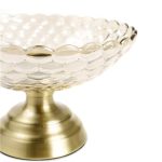 Dish on a leg glass amber