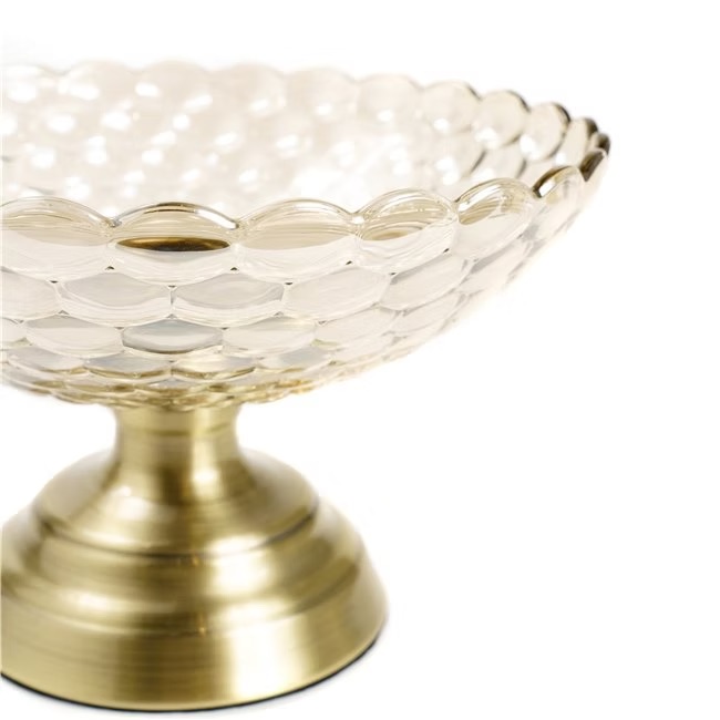 Dish on a leg glass amber