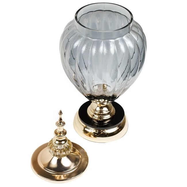 Candy container with lid, pearl/gold