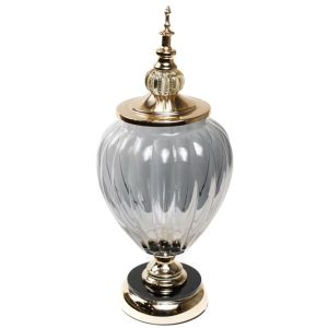 Candy container with lid, pearl/gold