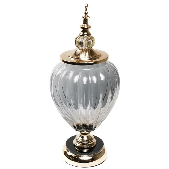 Candy container with lid, pearl/gold