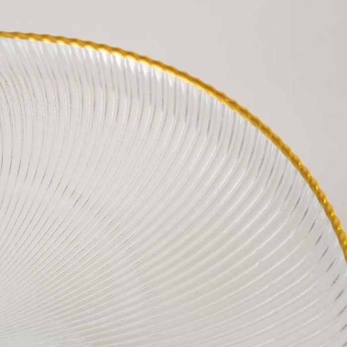 Glass dessert stand with gold rim Ø 26